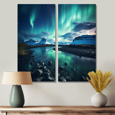 Islandais Borealis «Winter», art mural vert