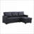 Sectional Sofa with Pull-Out Twin Sleeper &amp; Storage Chaise | Charcoal Gray Faux Leather