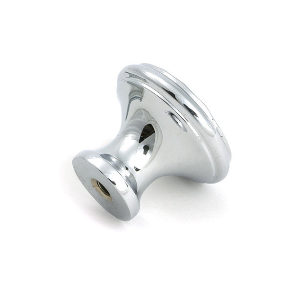 Hammered Round Knob, Polished Chrome, 1.18" Knob Diameter