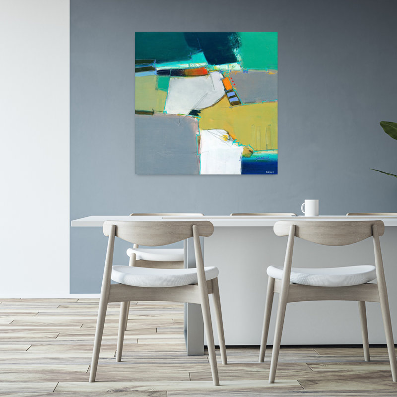 Raleigh, art contemporain abstrait, H 32 po x l 32 po
