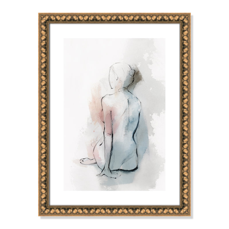 «Pastel Woman II» par Isabelle Z - reproduction d'art, H 23 po x l 17 po x P 1,13 po, Papier avec cadre à perles dorées