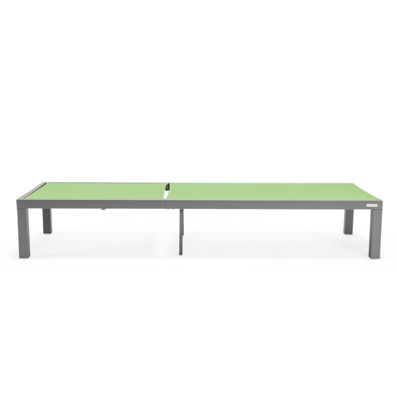 Marlin Modern Aluminum Outdoor Reclining Chaise Lounge - Weather-Resistant Sling Patio Chair for Poolside & Sunbathing, Green
