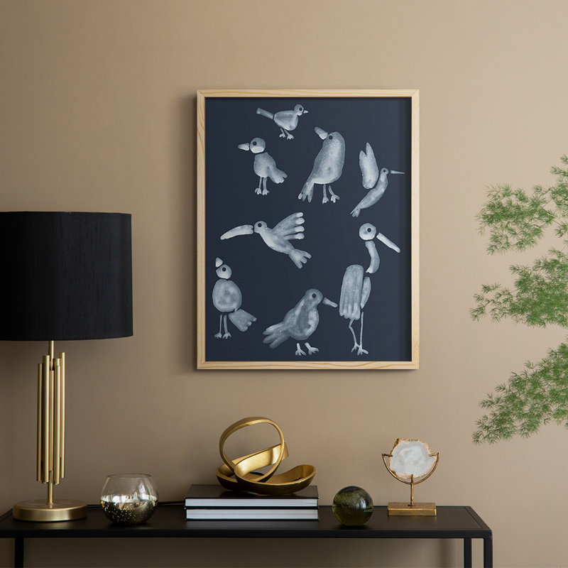 Flock II Framed Print - Solid Wood, 15" H x 12" W