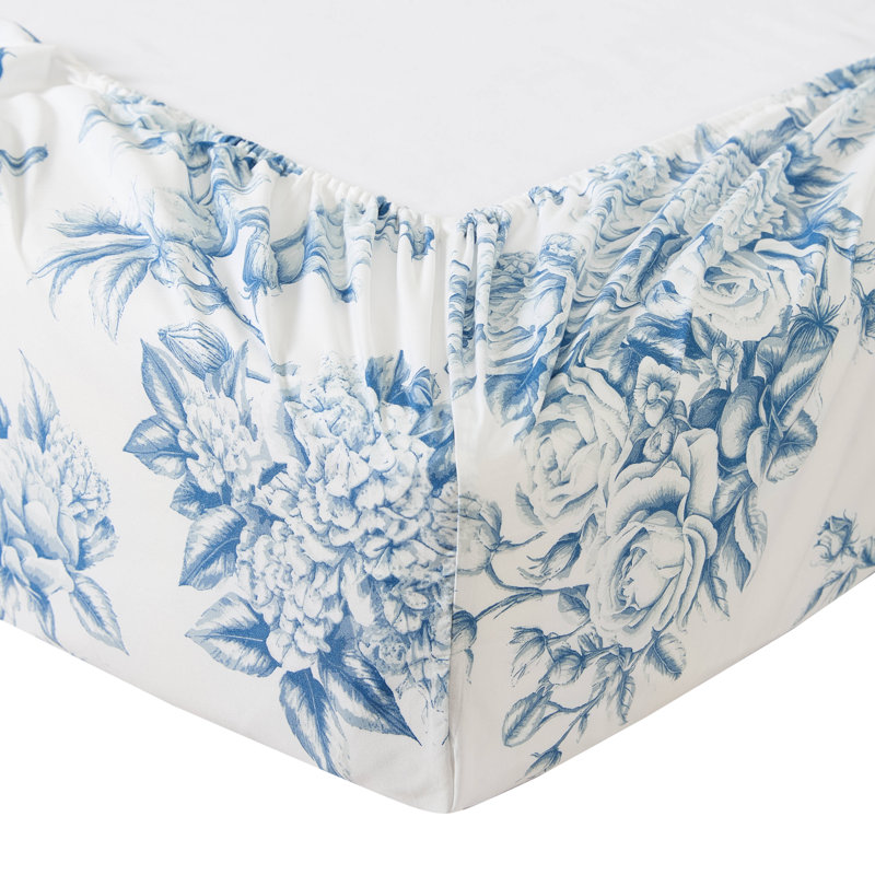 HLC.ME Rose Toile Floral Bed Sheets - Wrinkle Resistant & Ultra Soft - Fits Mattresses up to 15 Inches Deep (Sage Green)