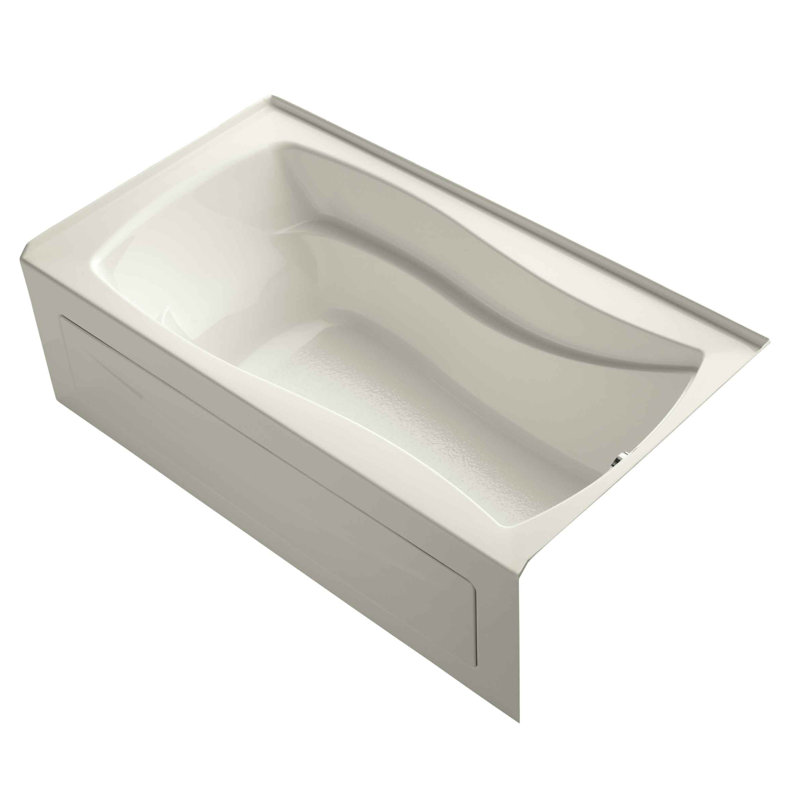 Mariposa Alcove 66" x 36" Soaking Bathtub, Biscuit, Right