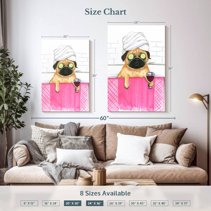 Ketti Pug Bath, 36" H x 24" W