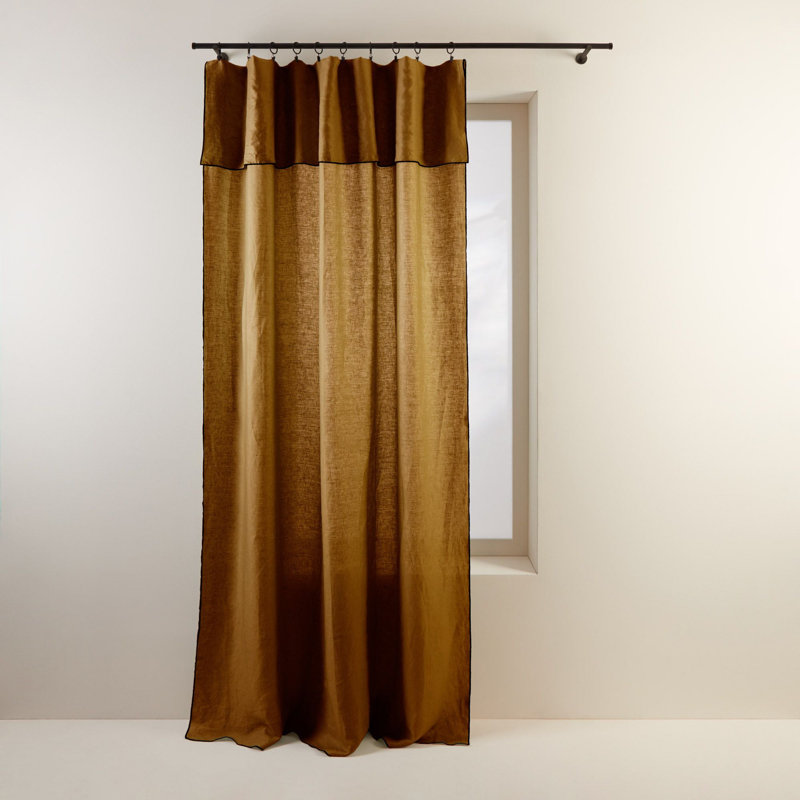 Carlina Linen Curtain Single Panel, Width 200 x Drop 280cm, Brown