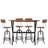 Table & Chairs Set, Space-Saving Furniture For Home Bar Dining Cafe Pub Party, Industrial Metal & Rustic Brown Wood, Heavy Duty, X-Leg Rectangular Table, Swivel Adjustable Bar Stools-1692745148
