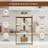 4-Tier Corner Shelf Unit, Freestanding Corner Bookshelf with White MDF Shelves and Natural Wood Frame, Space-Saving Triangular Corner Storage Rack for Bathroom, Living Room & Bedroom, 33.70" H x 16.75" W