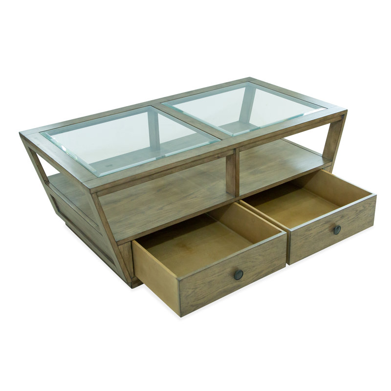 Rectangular Caster Cocktail Table with End Table, 2 Pieces: Coffee Table, End Table