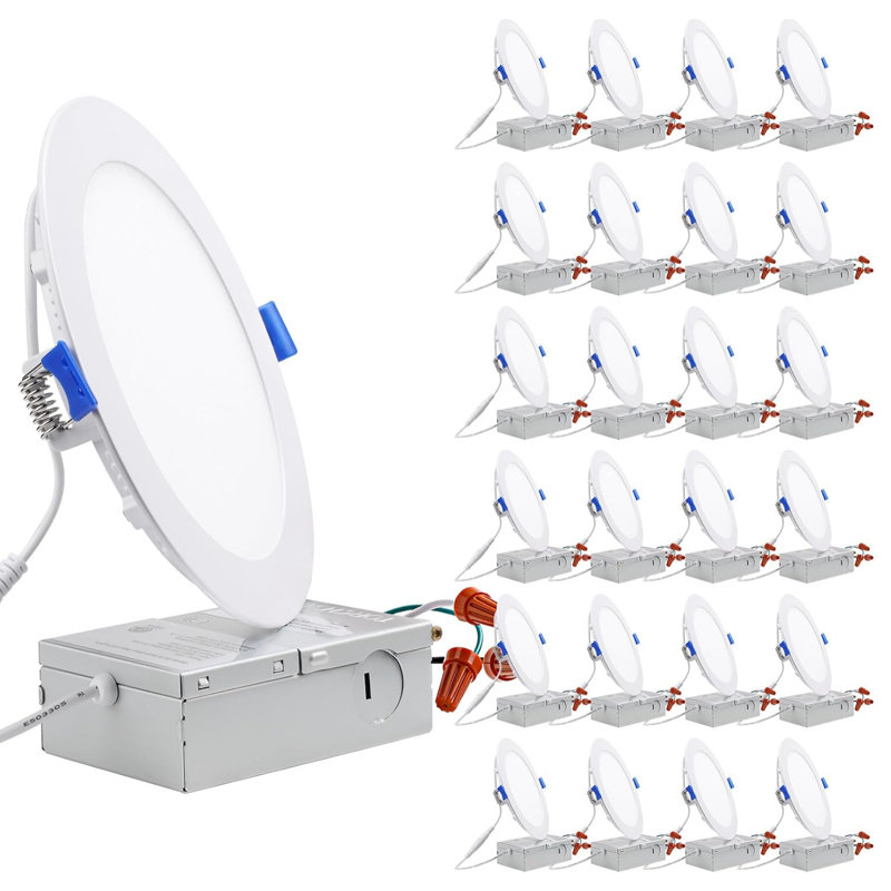 Éclairage encastré à DEL de 6 po avec boîte de jonction 12 W de base Basic, blanc doux 2700 K, à intensité variable de 5% à 100%