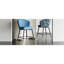 De 2 tabourets de bar, hauteur de comptoir 28 po, sièges rembourrés bleus, structure en métal, rembourrage en mousse, chaises de cuisine et de salle à manger 28 po, tissu, structure, coussin, pour la salle à manger, design moderne