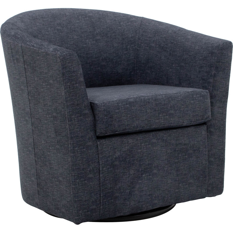 Fauteuil demi-tonneau pivotant 31 po Hansell, 100% polyester gris anthracite Aston