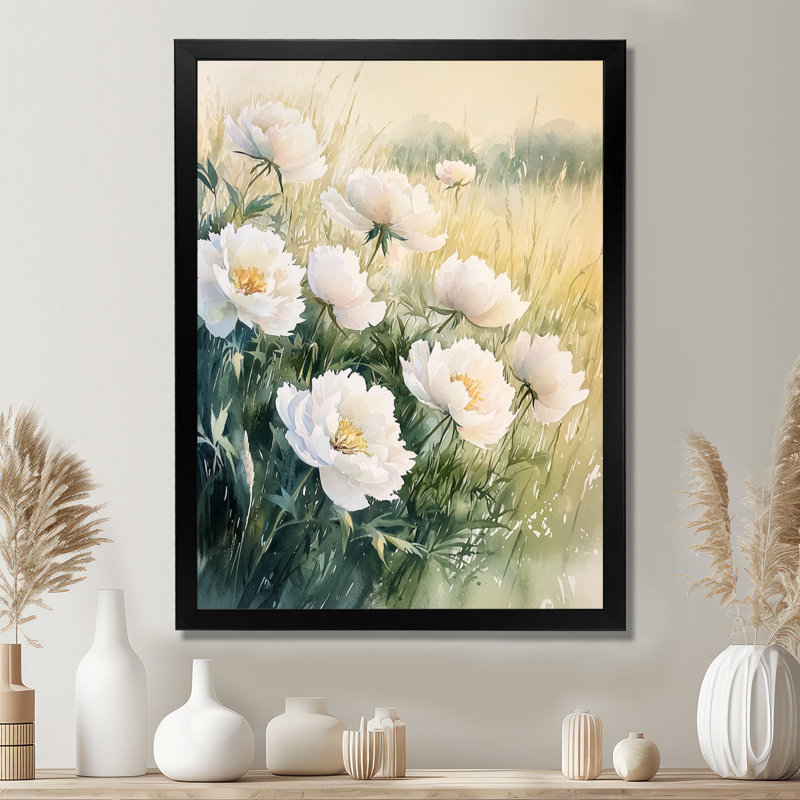 Hargrove - Floral Wall Art, H 20 po x l 12 po, Picture Framed, Noir, noir, noir, noir