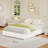 Cloud Bed Frame, Teddy/Corduroy Upholstered Low Platform Bed with Solid Wood Legs, No Box Spring Required-2127972456-2127972461