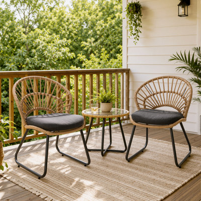 Metal Outdoor Rattan/Wicker Dining Chair with Removable Cushion
