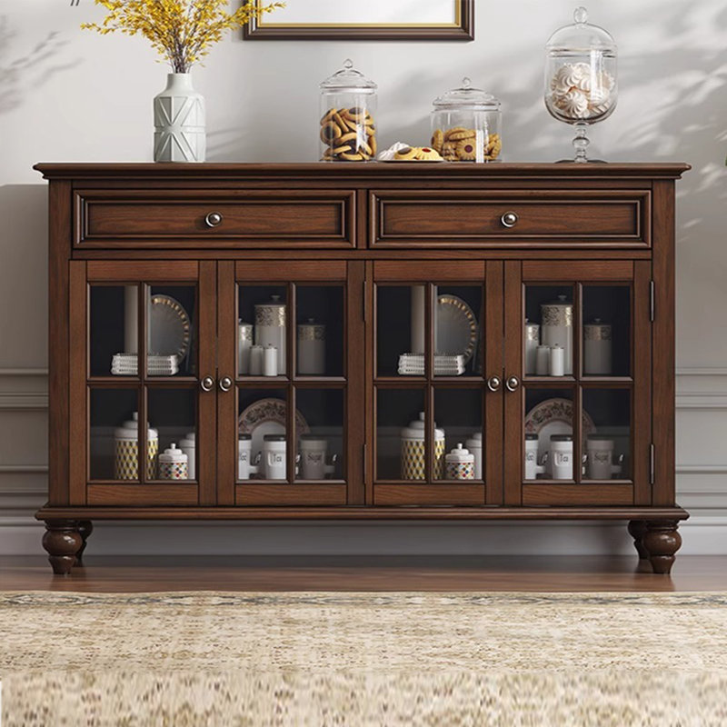 Buffet de style américain avec rangement rétro, H 34,53 po x l 62,99 po x P 17,72 po