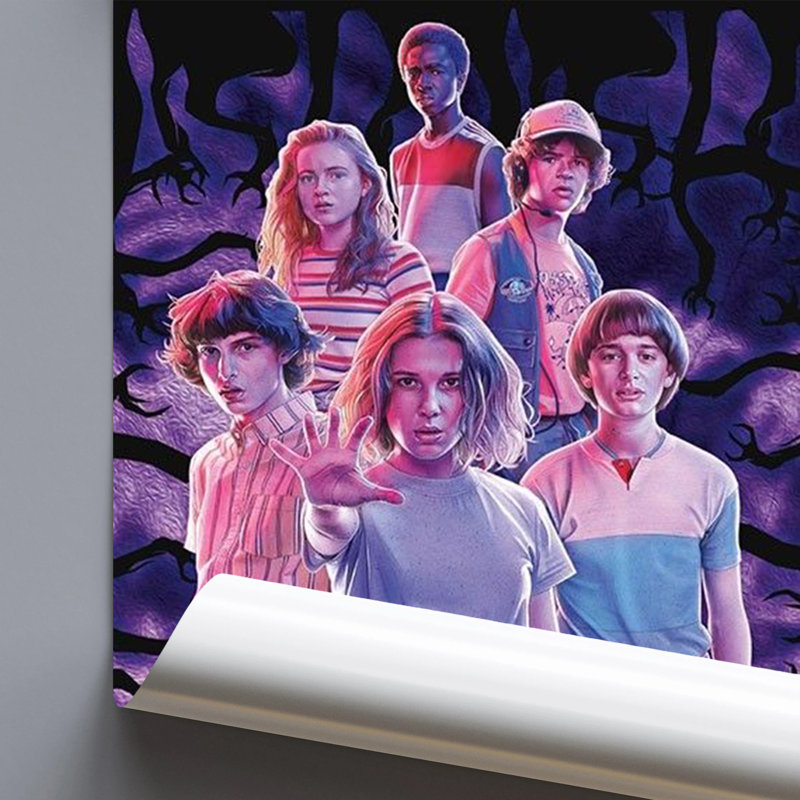 «ACHETER DES ARTS POUR MOINS» sous licence officielle «Stranger Things» - affiche d'art de groupe - 24 x 36 po - reproduction décorative - papier à affiche - prêt à encadrer