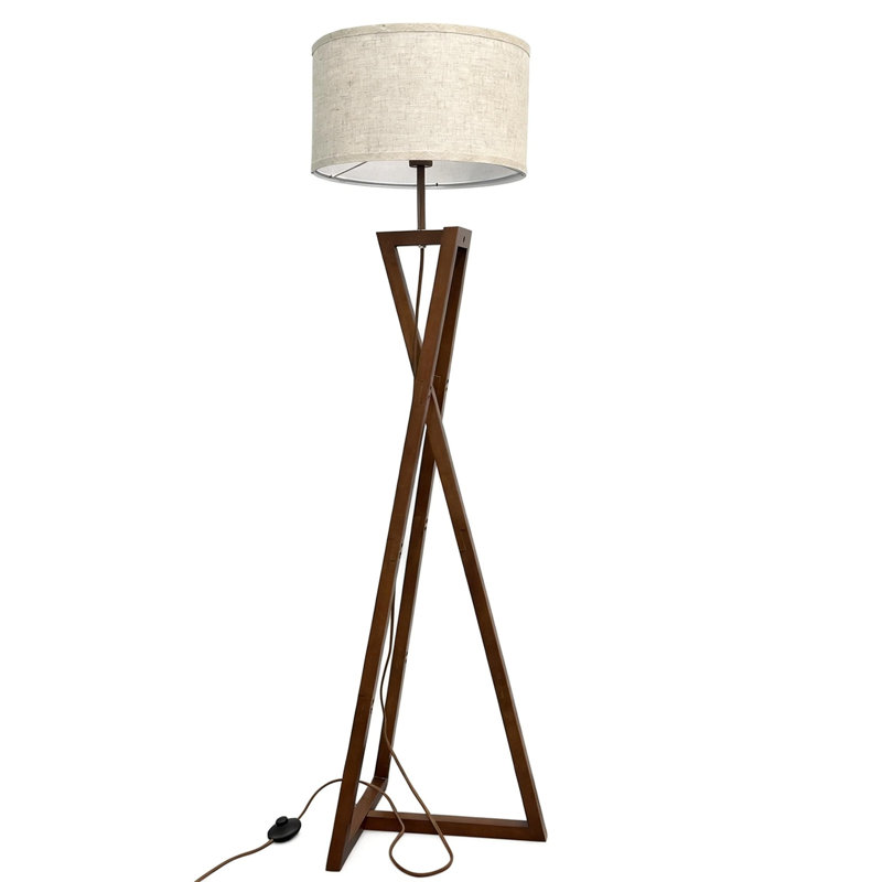 153cm Powder Coated Tripod Floor Lamp, Tan