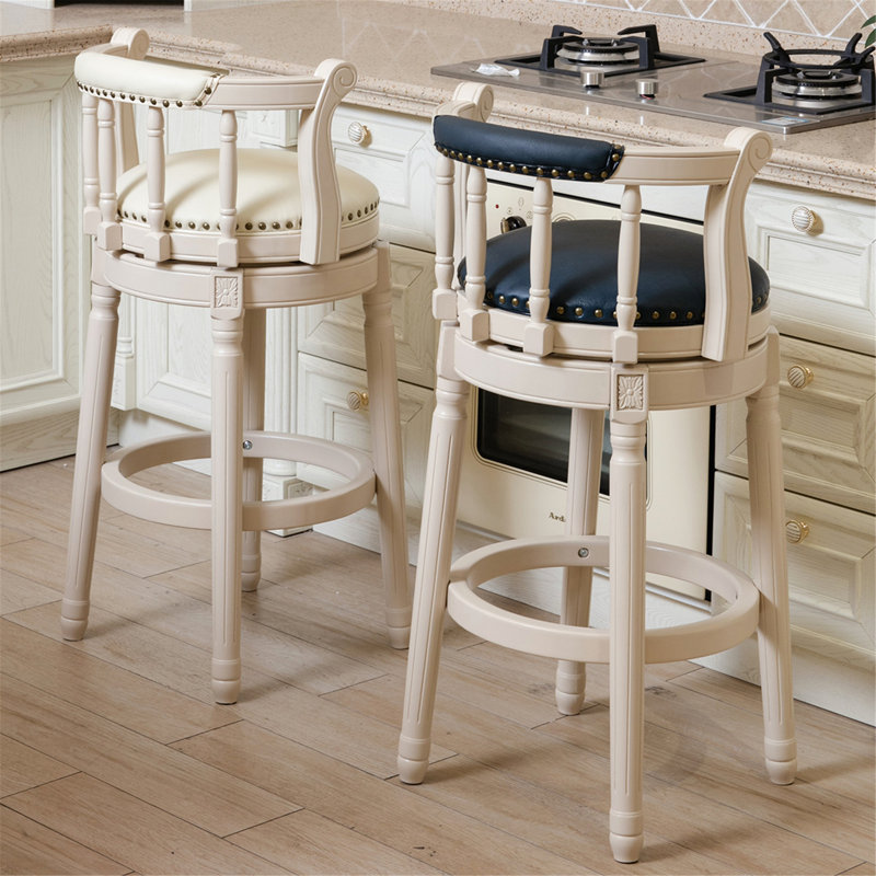 Tabourets de bar modernes, tabourets de bar en bois et cuir