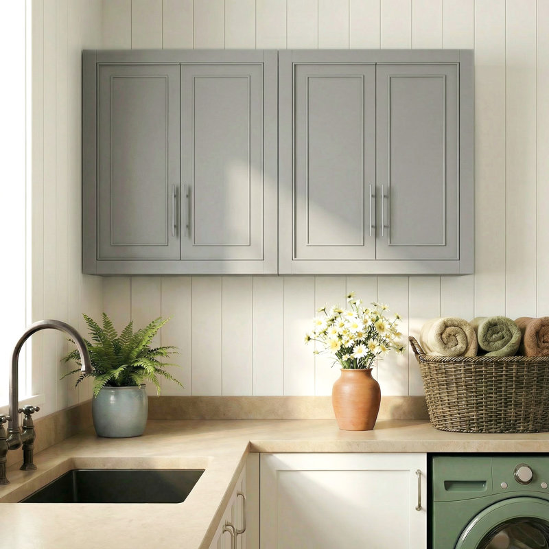 Armoire de salle de bain murale H 26 "avec tablette réglable Coster, Gris, H 26 po x l 44 po x P 8 po