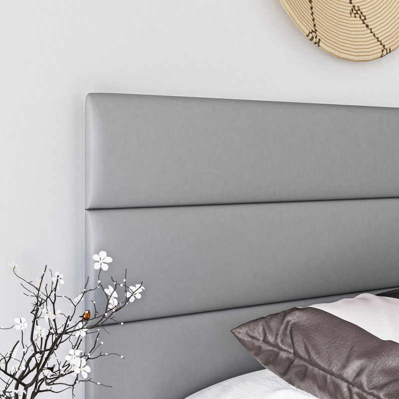Boyd Sleep Napoli Faux Leather Fabric Upholstered Platform Bed Frame w/Adjustable Headboard, no Noise Strong Wood Slat Support, Box Spring/Foundation Required, Easy Effortless Assembly,