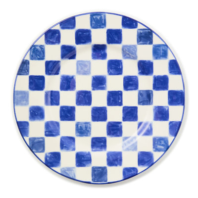 Pink Check Dinner Plate