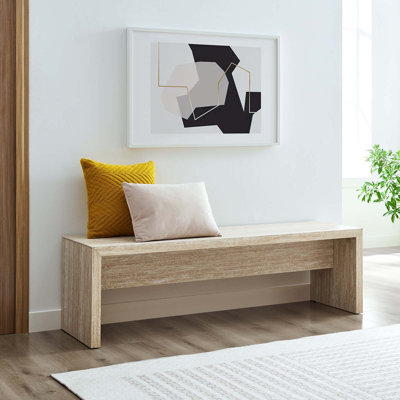 Banc en faux travertin de 53,5 po Mirella