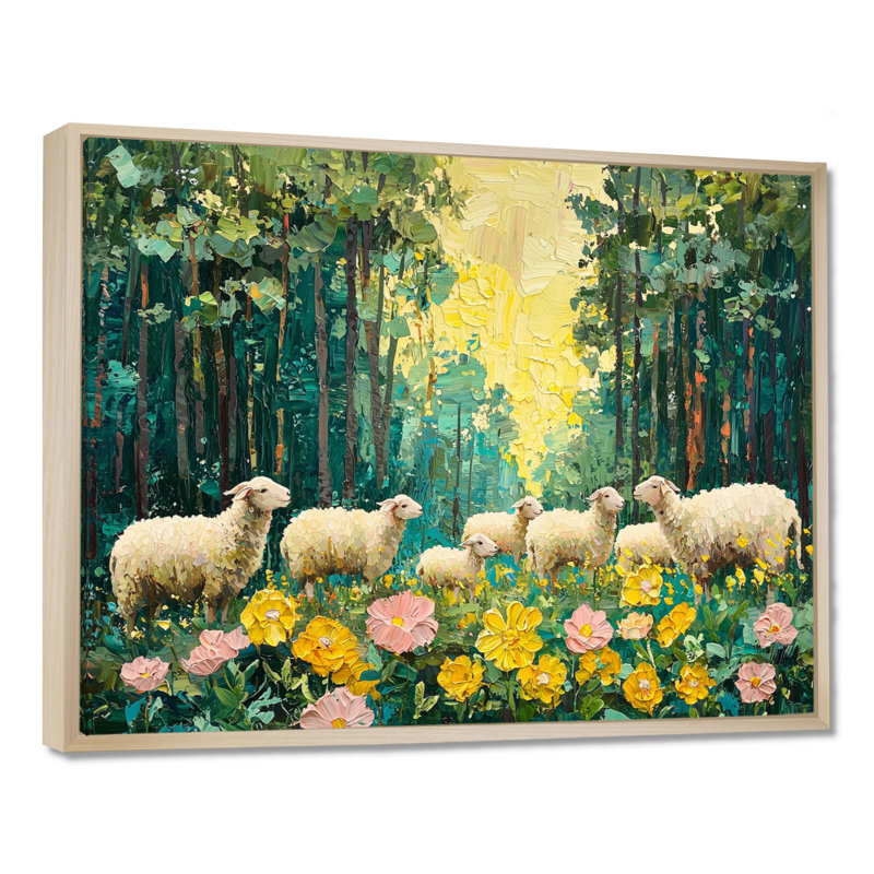 Art mural sur toile Drinda, H 30 po x l 40 po, Impression encadrée flottante, Crème, crème