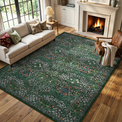 Tapis lavable rétro 8 x 10 po Vintage Floral