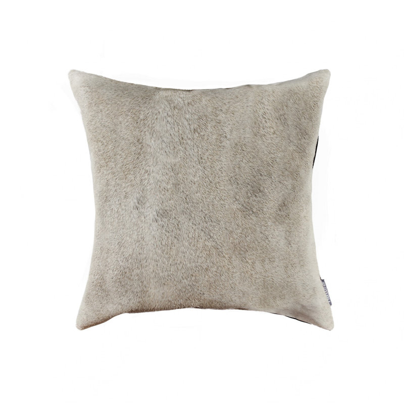 Torino Cowhide Pillow | 1-Piece | Grey | 18"x18", 12" x 12", Gray/Yellow