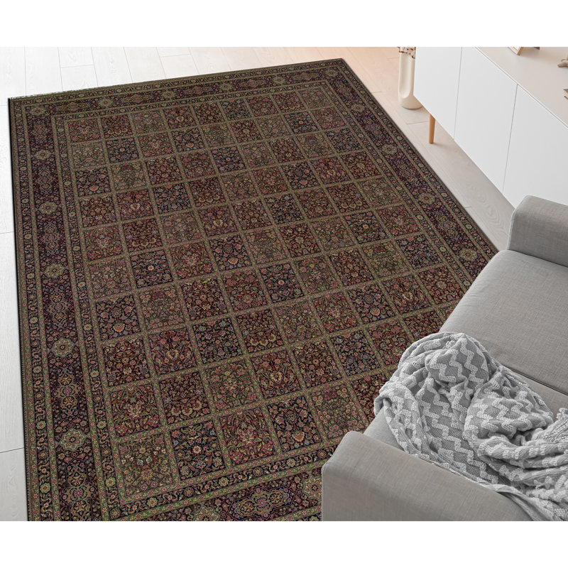 Tapis brun de haute qualité noué à la main