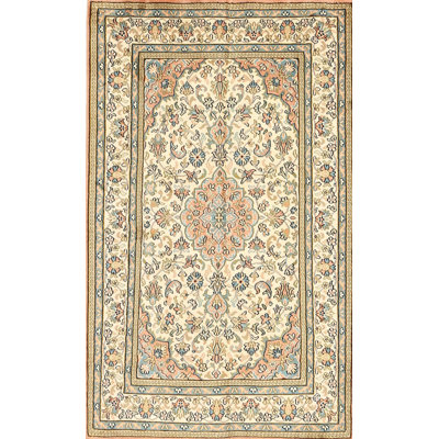 Beige oriental/Tapis décoratif bleu Arabi