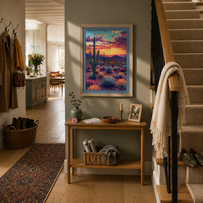 Desert at Dusk Landscape - Framed Print