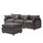 105 Inch Upholstered Sofa, 3-Seater Couch With Ottoman-For Modern Home-1257390210