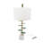 Verdant Agate-Slice Table Lamp with Marble Base 15"Dia. x 29.5" - Green, White