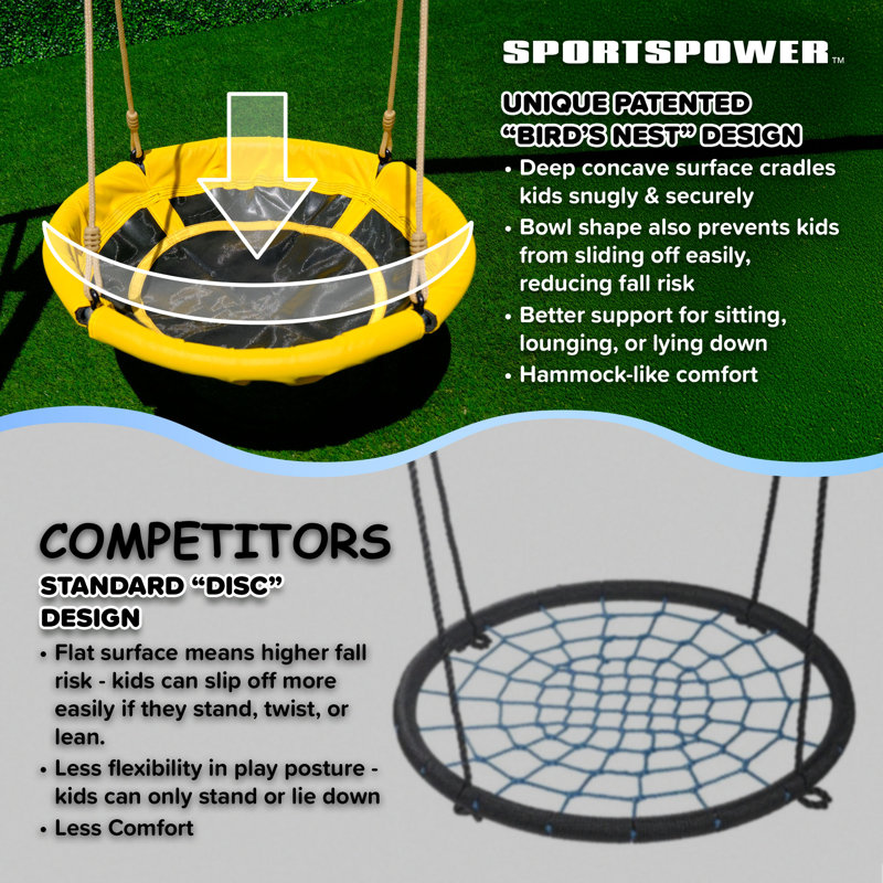 Sportspower Taylor Galvanized Metal Swing Set With Blow Molded Swing, Standing Swing, 2 Person Teeter Totter, 32" Saucer Swing, And 5' Slide, Bonus 4pc Anchor Kit Included