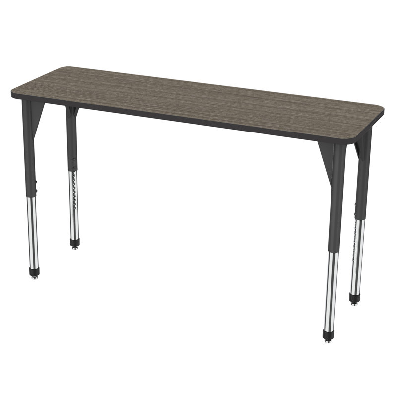 Table d'activité rectangulaire à hauteur réglable Premier Series, H 42 po L 72 po x l 24 po, Noir, Chêne Promenade