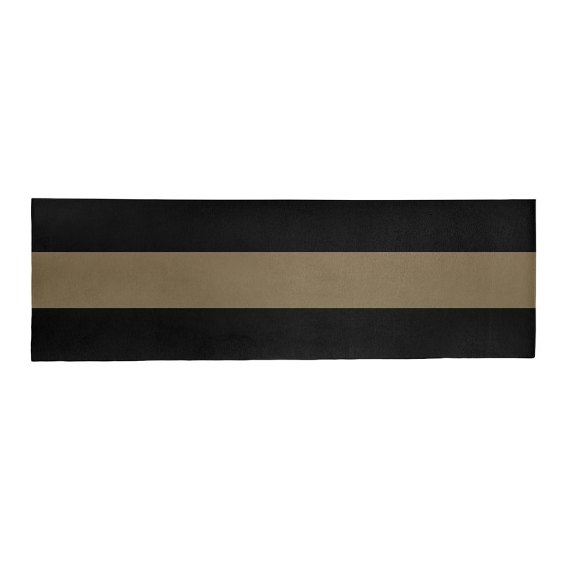 Tapis noir NHS National Hockey Stripes, Tapis de couloir 2 pi 6 po x 8 pi