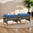 Jerldean Wicker Outdoor Ottoman with Cushion