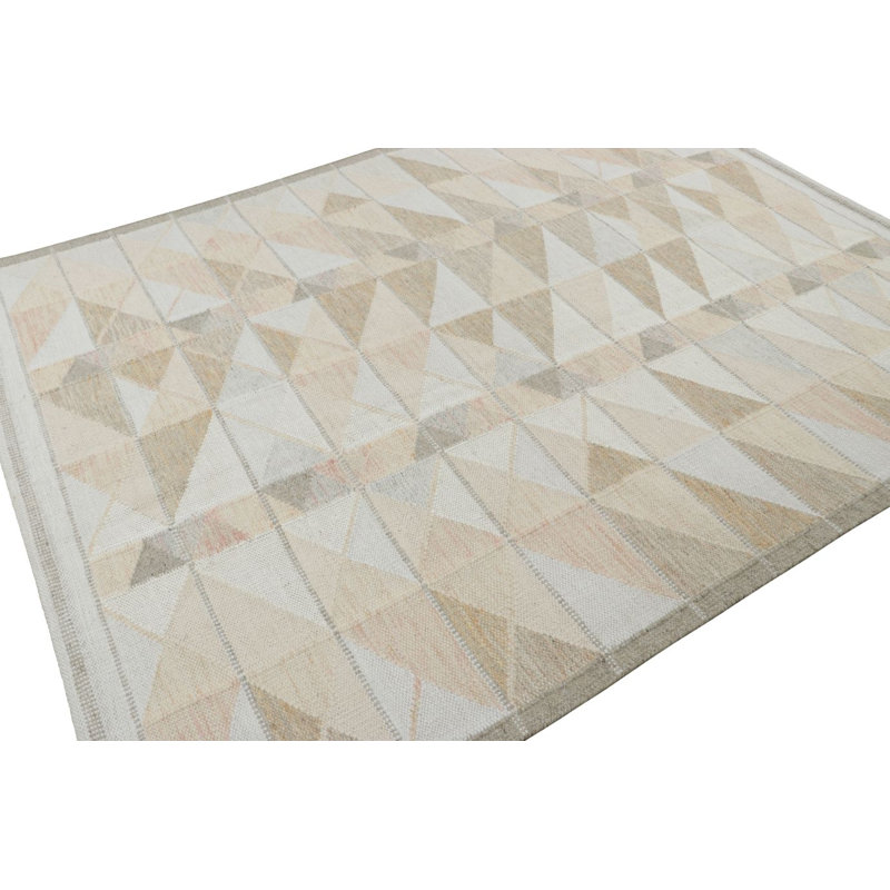 Scandinavian Wool Geometric Area Rug, Rectangle 8' x 10'