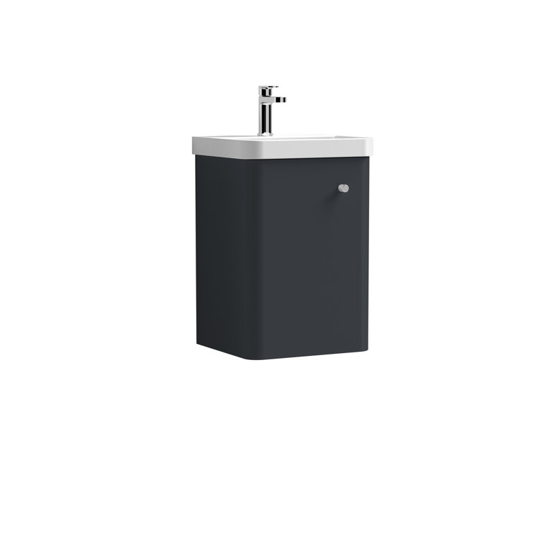 Core 405mm Single Bathroom Vanity with Integrated Vitreous China Basin, Satin Anthracite