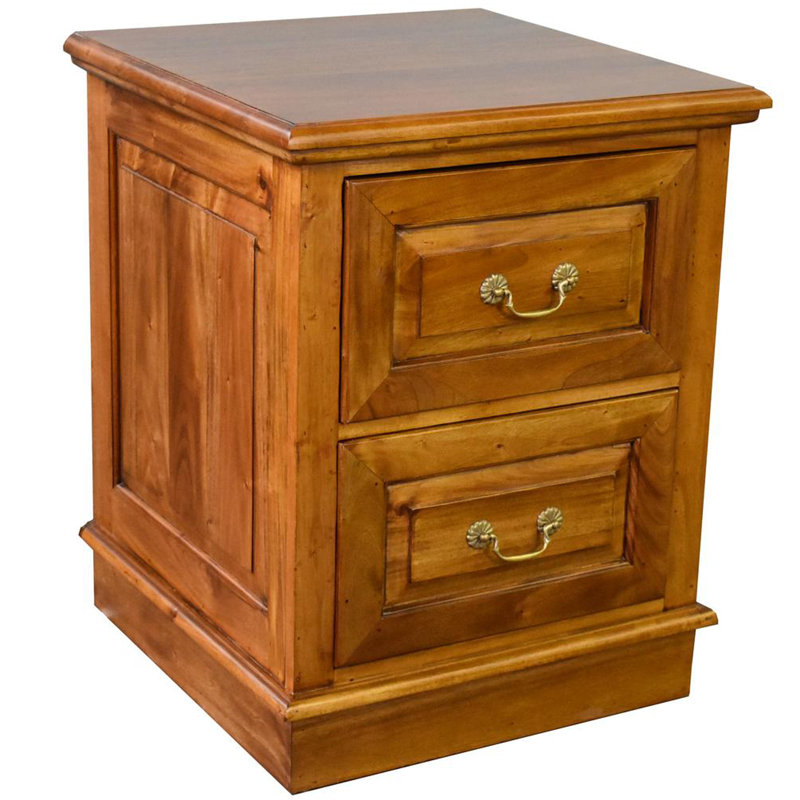 Nijaz 2 Drawer File Cabinet, Brun clair
