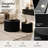 Modern Round Nesting Coffee Table Set of 2 with Fluted Embossed Design-551799113