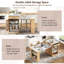 Îlot de cuisine 59,5 po avec table de salle à manger extensible et rangement double-face-254776337
