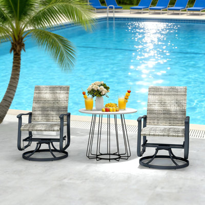 Fauteuil oscillant d'extérieur, ensemble de chaises pivotantes en rotin d'osier