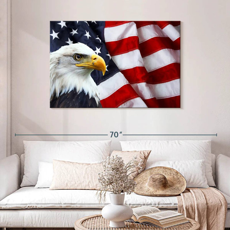 American National Bald Eagle, H 30 po x l 45 po