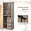 Buffet de cuisine avec huche, armoire de rangement pour garde-manger avec porte de grange coulissante, tablette réglable
