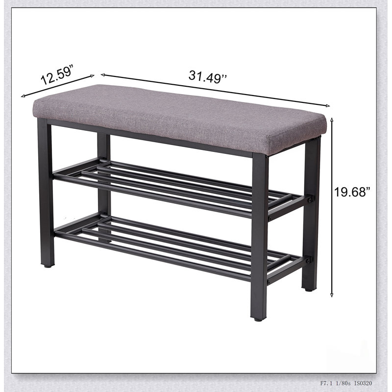 Banc à chaussures moderne avec rangement et coussin pour l'espace, idéal pour le salon, la chambre à coucher et le couloir