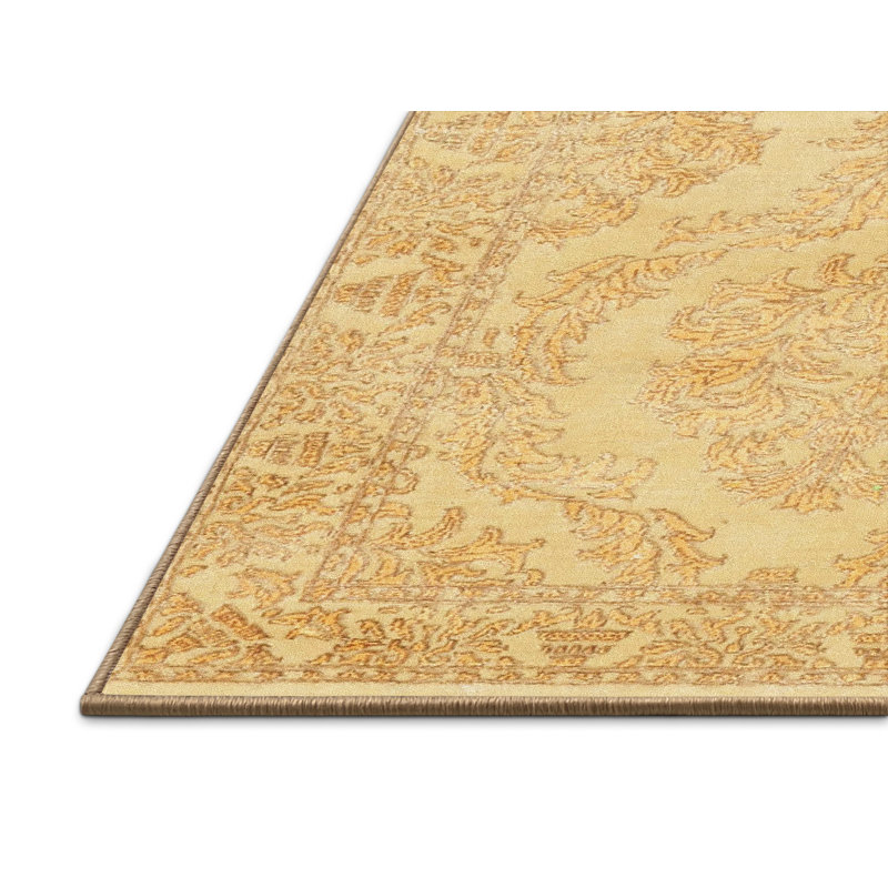 Tapis décoratif beige oriental Reema, Rectangle 8 pi x 12 pi